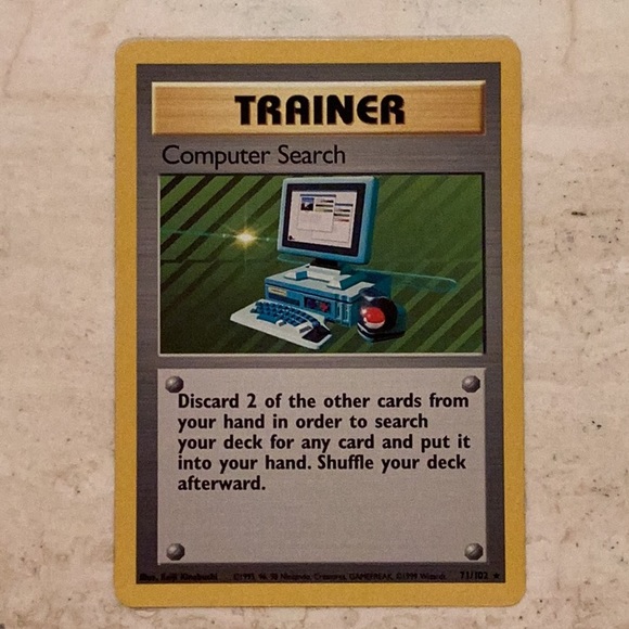 Pokemon Card 1999 Computer Search Trainer 71/102 Base Set TCG - Picture 4 of 6